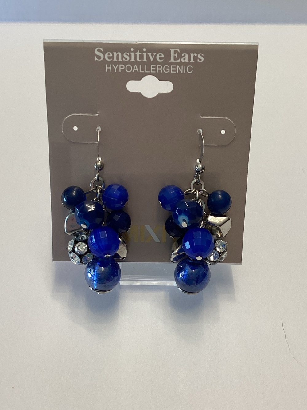 Mixit Cobalt Blue Cluster Drop Earrings
